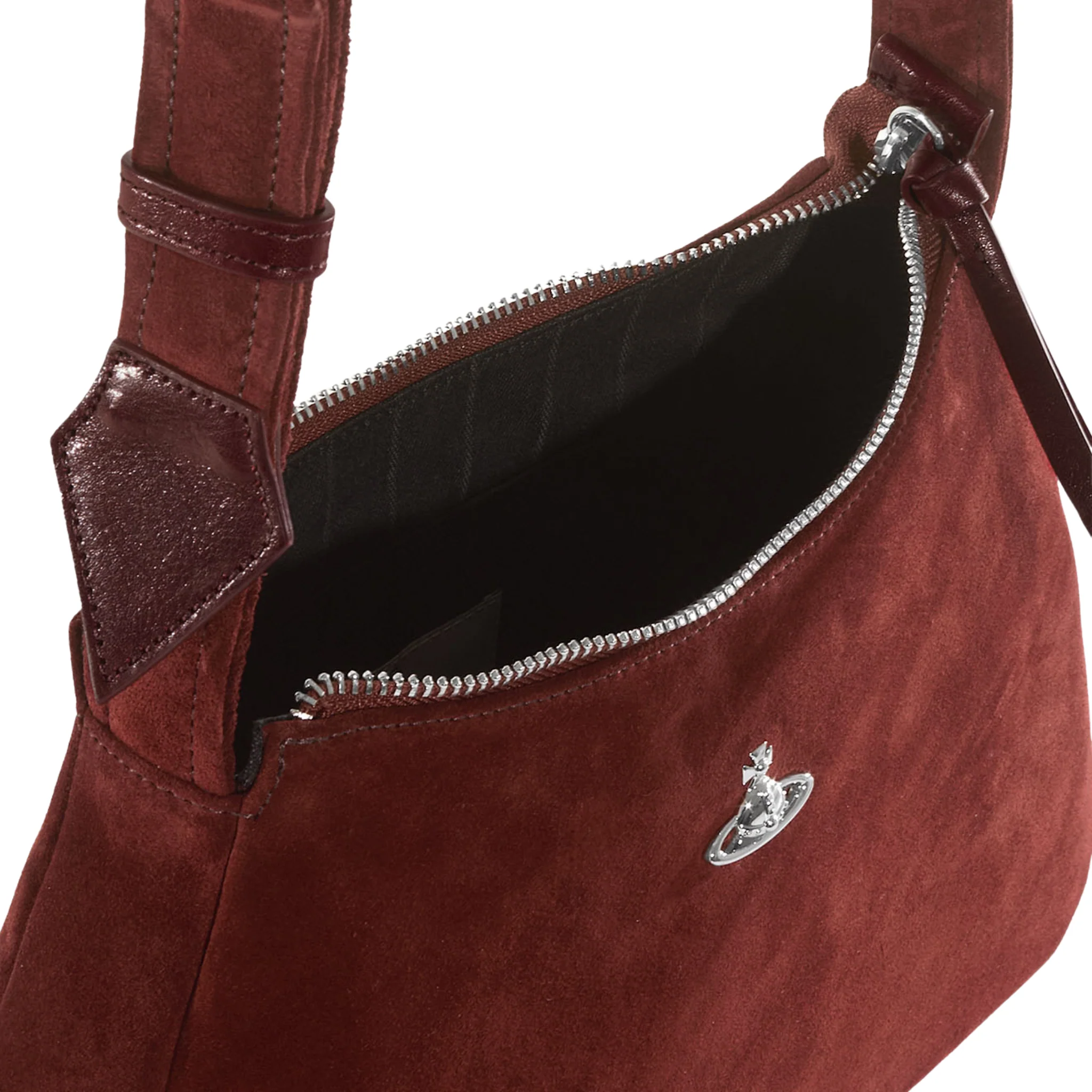 Womens Vivienne Westwood Burgundy Suede Kate Shoulder Bag - Image 3