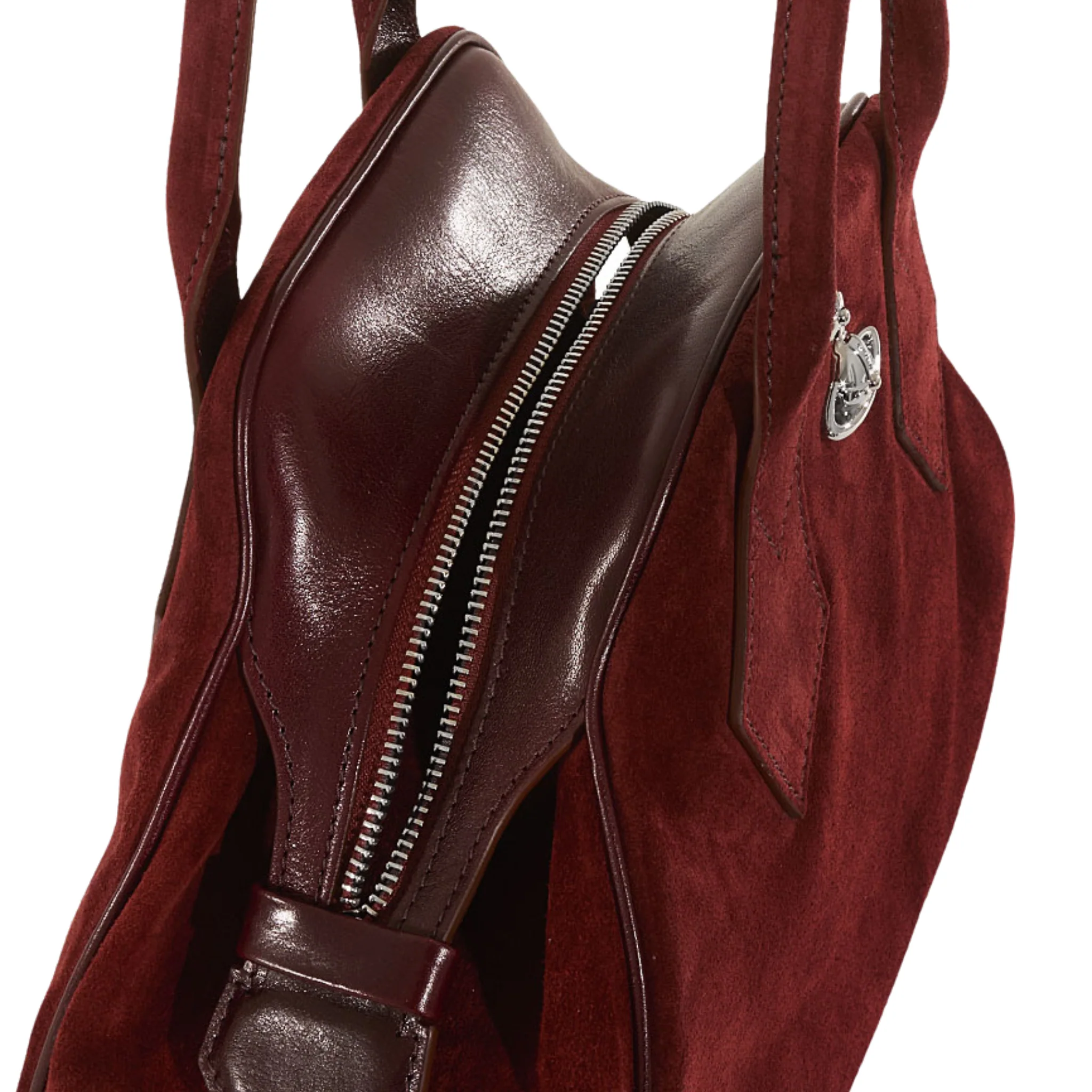 Womens Vivienne Westwood Burgundy Suede Yasmine Medium Bag - Image 3