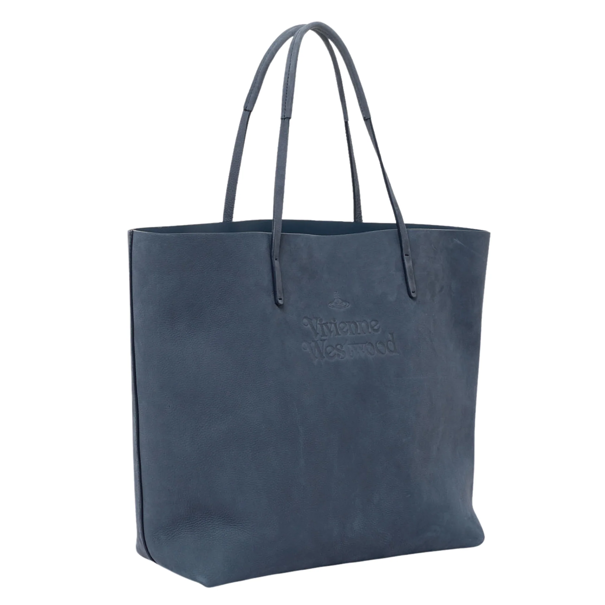 Womens Vivienne Westwood Denim Blue Nubuck Studio Shopper Bag - Image 2