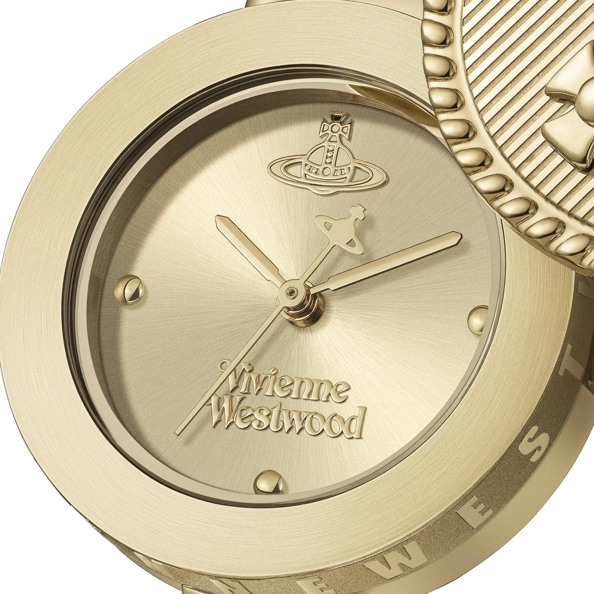 Womens Vivienne Westwood Gold Orb Button Bracelet Watch - Image 3