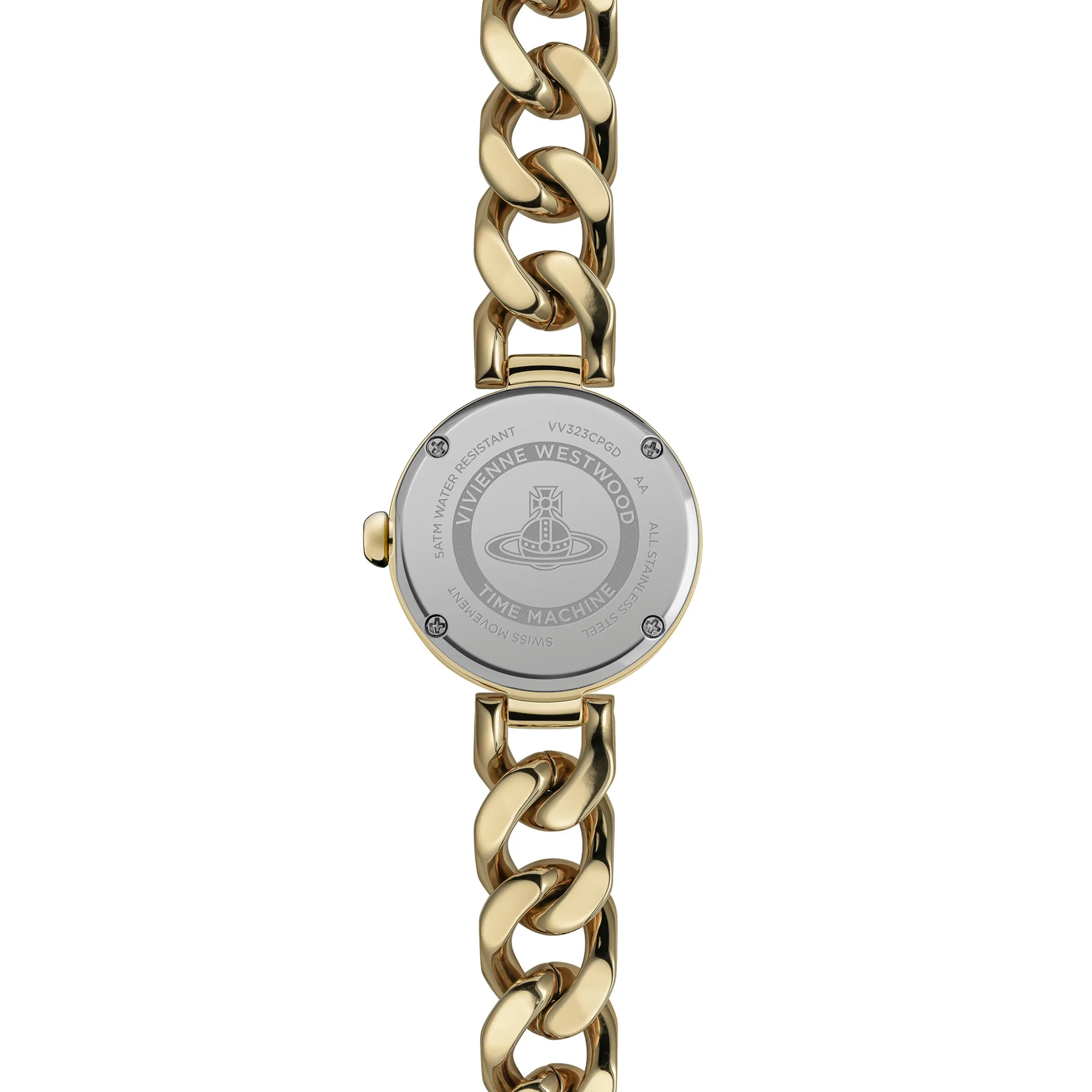 Womens Vivienne Westwood Gold Orb Button Bracelet Watch - Image 5