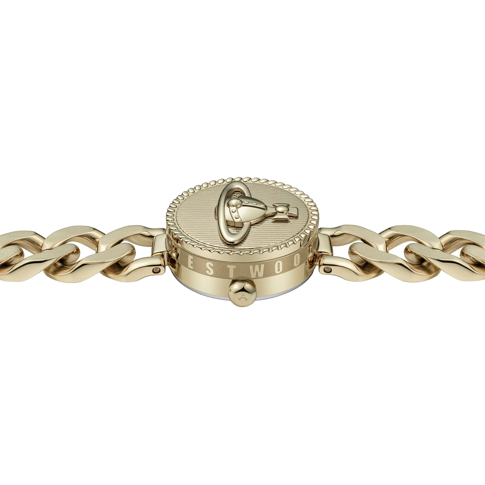 Womens Vivienne Westwood Gold Orb Button Bracelet Watch - Image 6