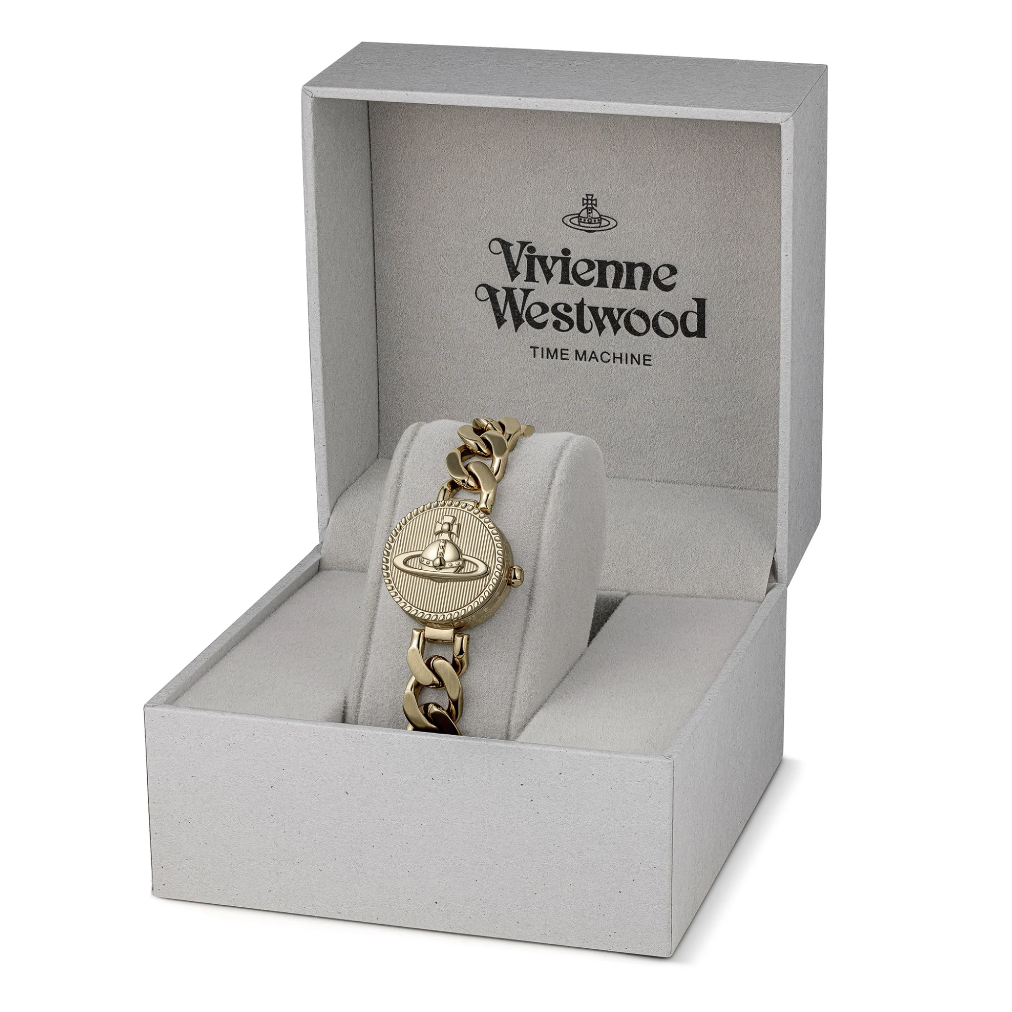 Womens Vivienne Westwood Gold Orb Button Bracelet Watch - Image 8