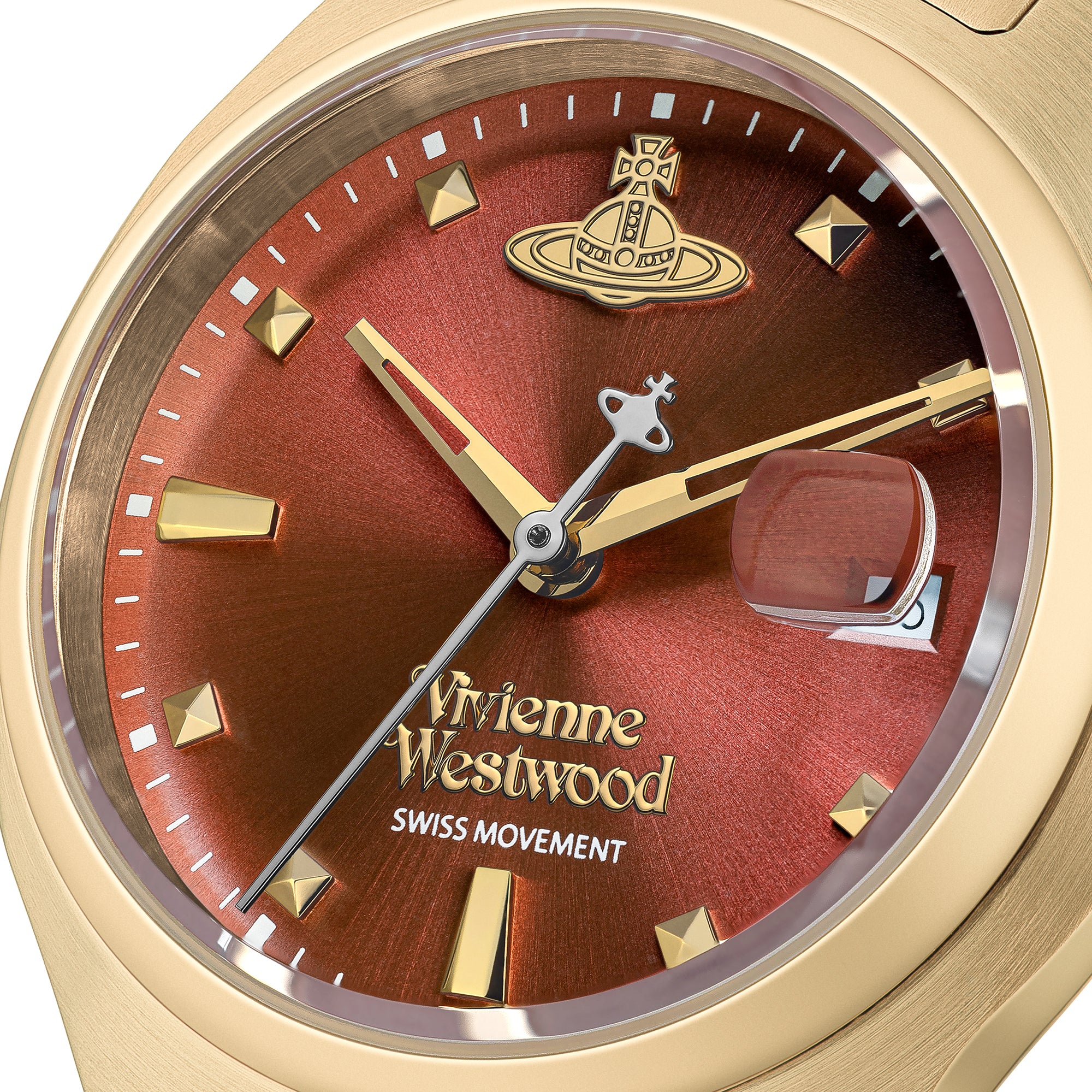 Womens	Vivienne Westwood Gold/Red Little Camberwell Bracelet Watch - Image 4
