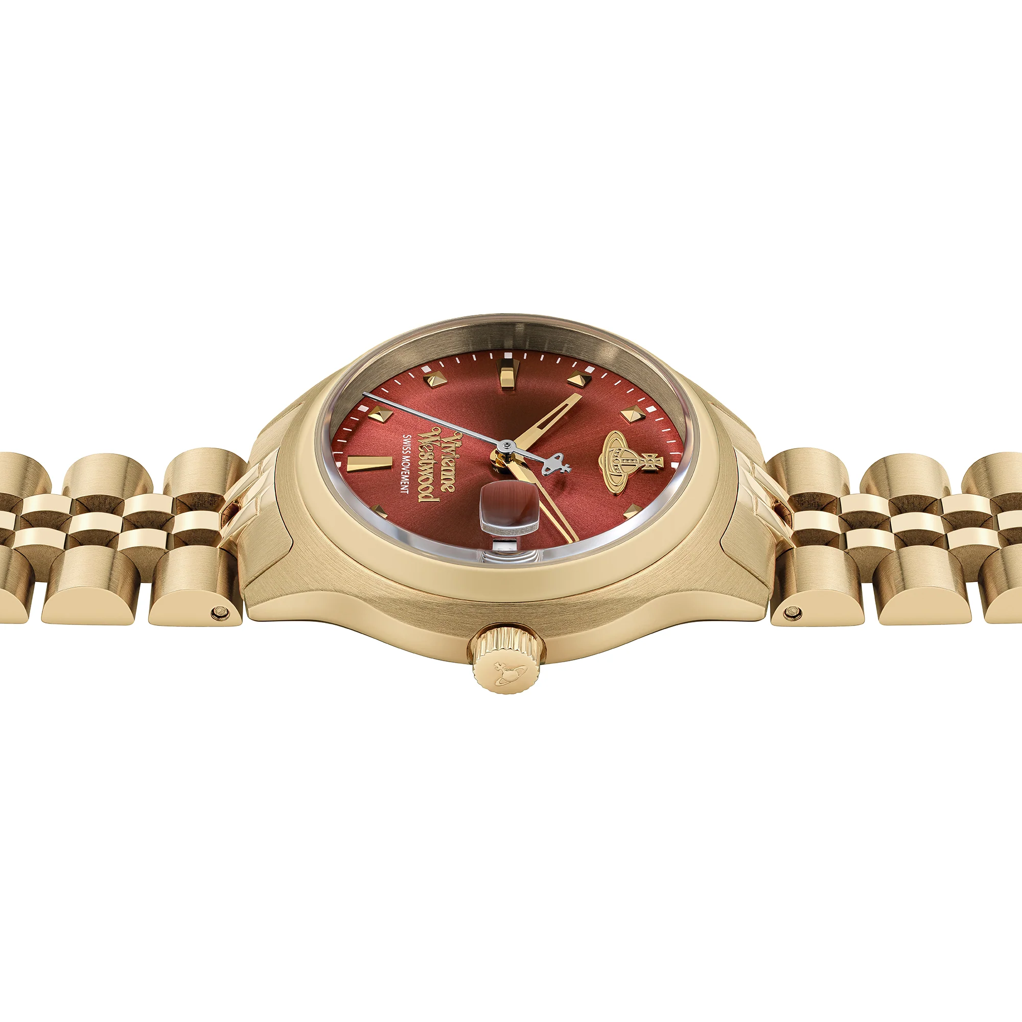 Womens	Vivienne Westwood Gold/Red Little Camberwell Bracelet Watch - Image 5