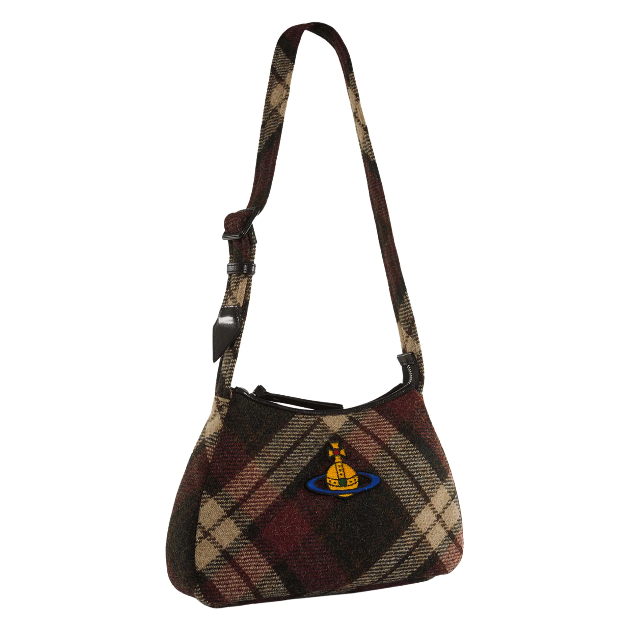 Womens Vivienne Westwood Harris Tweed Check Kate Shoulder Bag - Image 2