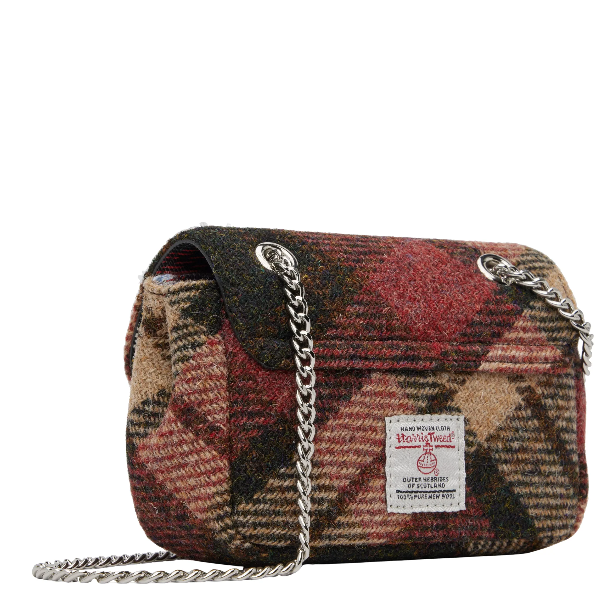 Womens Vivienne Westwood Harris Tweed Check Small Purse with Chain Crossbody - Image 2
