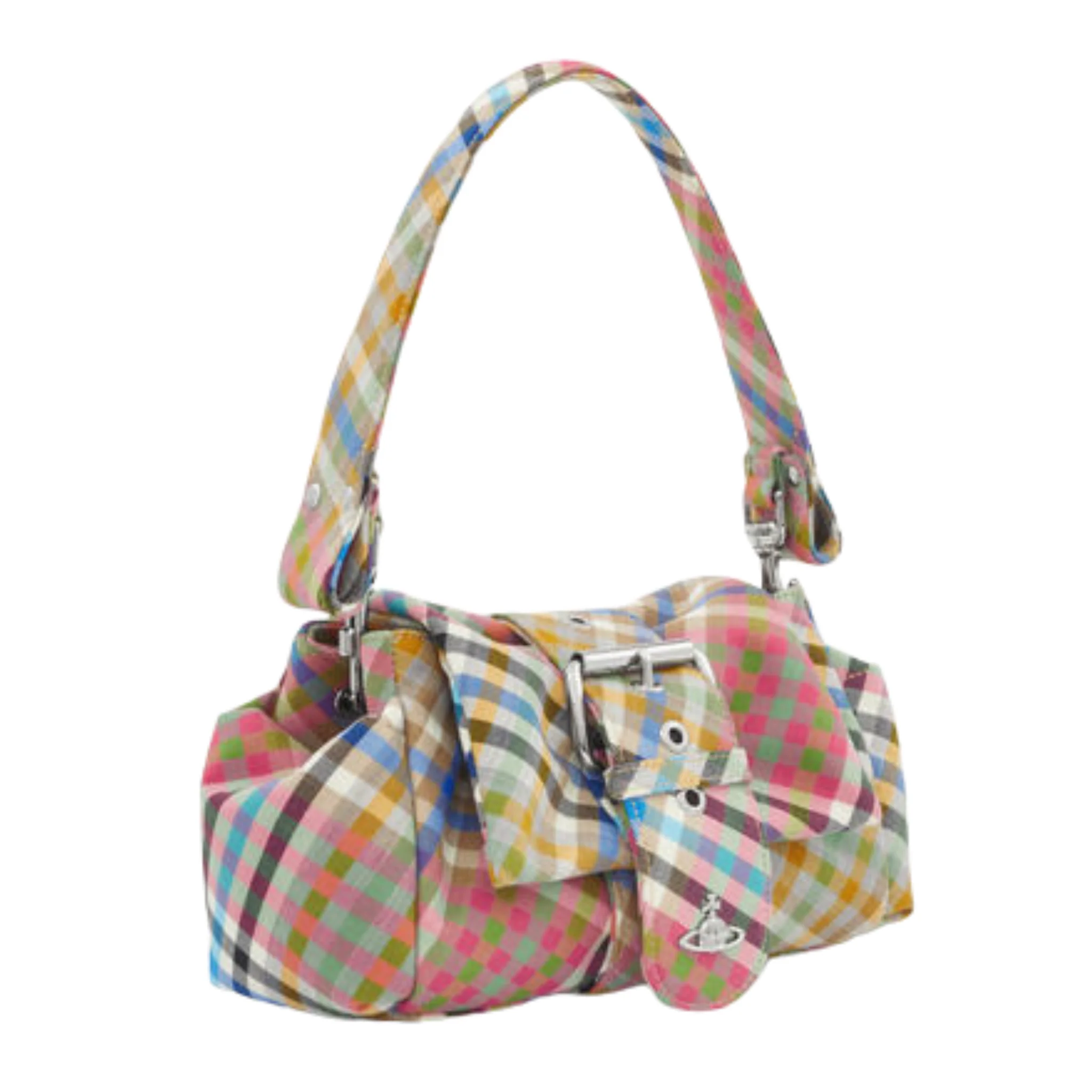 Womens Vivienne Westwood Heather Check Wool Hazel Treasure Handbag - Image 2
