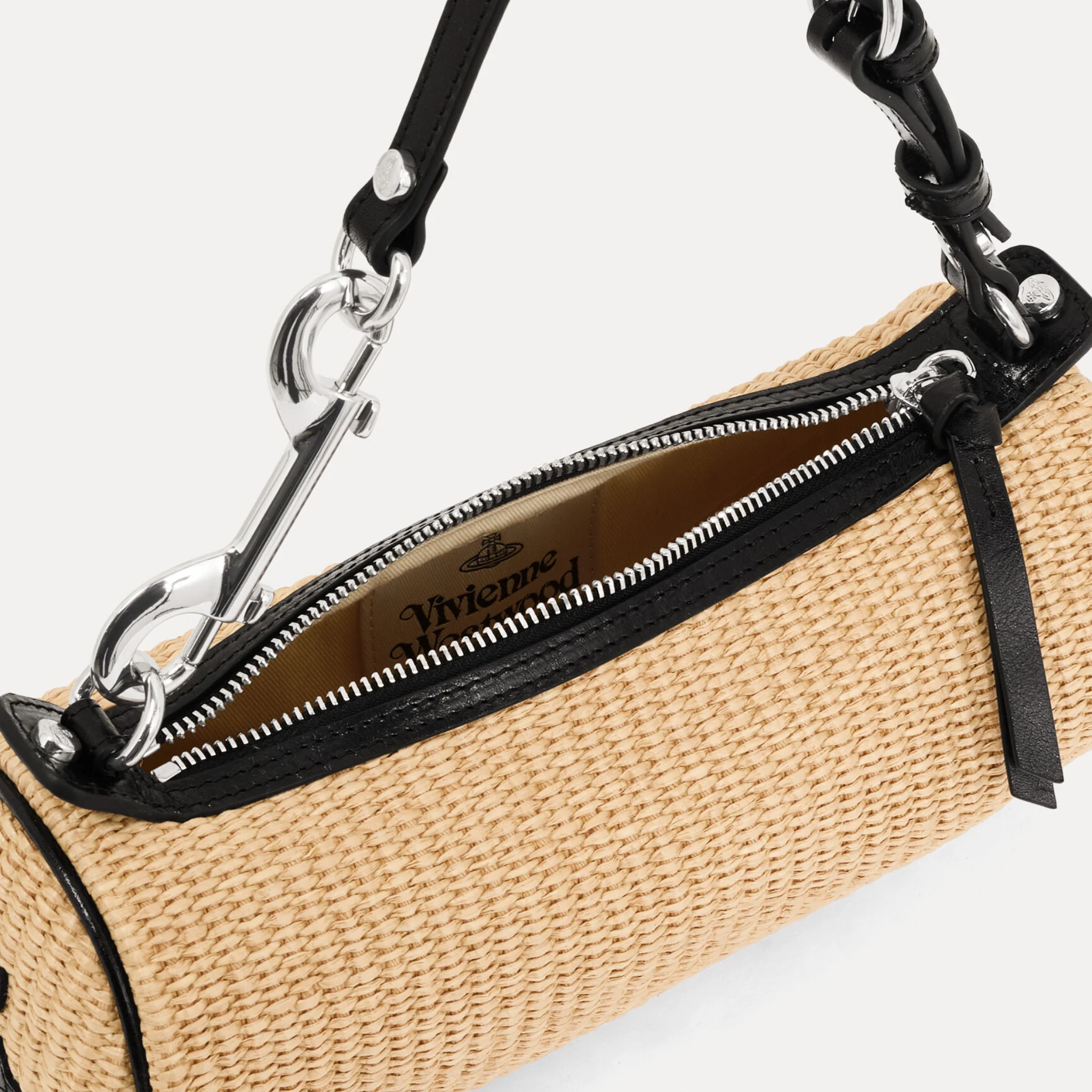 Womens Vivienne Westwood Natural Raffia Cindy Cylinder Bag - Image 3