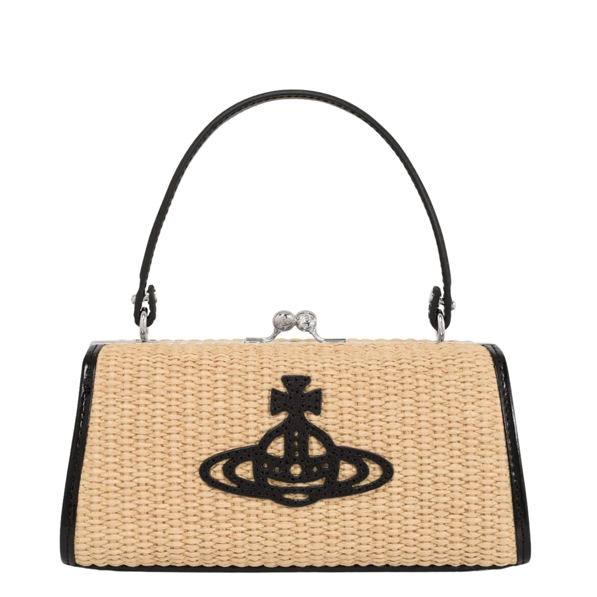 Womens Vivienne Westwood Natural Raffia Doll XL Frame Bag - Image 2
