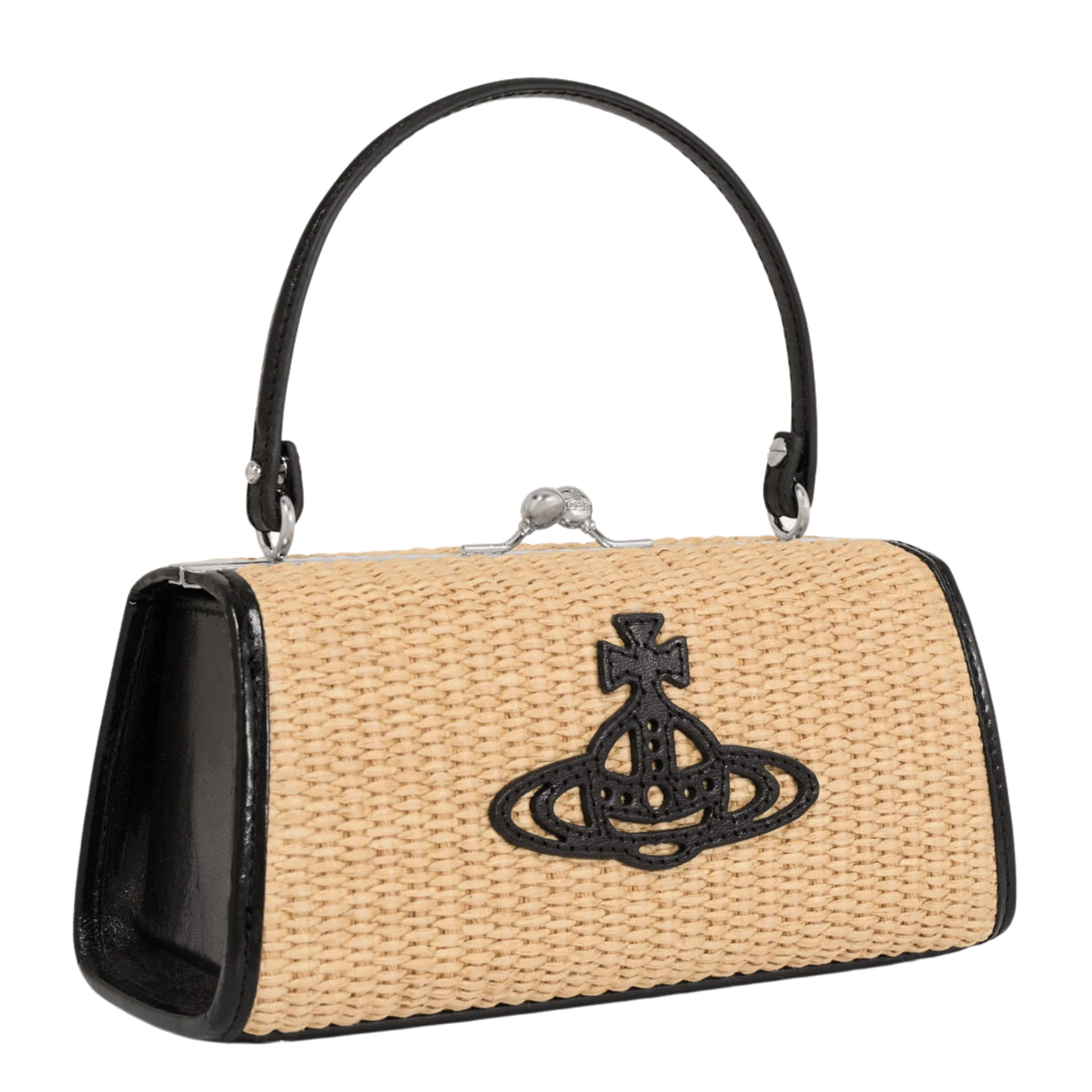 Womens Vivienne Westwood Natural Raffia Doll XL Frame Bag - Image 3