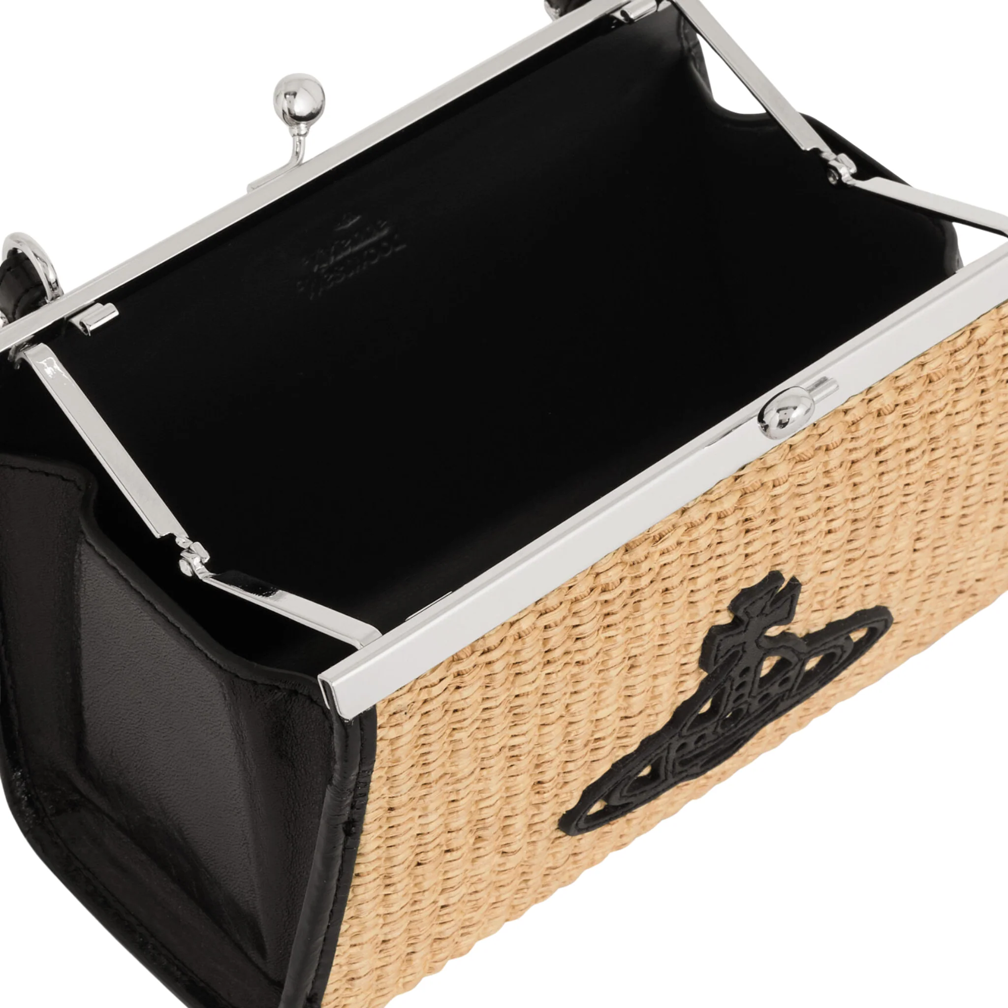 Womens Vivienne Westwood Natural Raffia Doll XL Frame Bag - Image 4