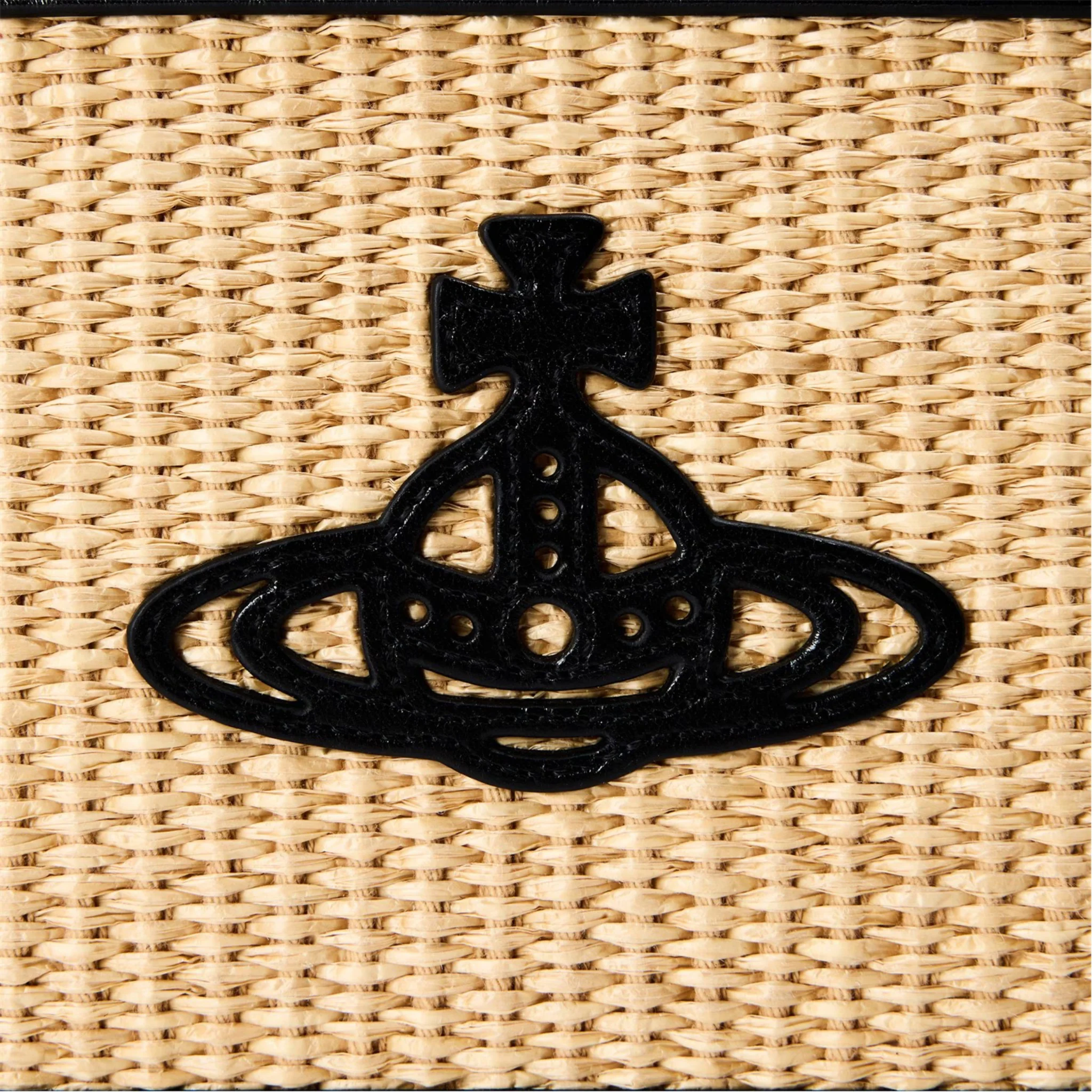 Womens Vivienne Westwood Natural Raffia Small Flat Zip Clutch Bag - Image 2