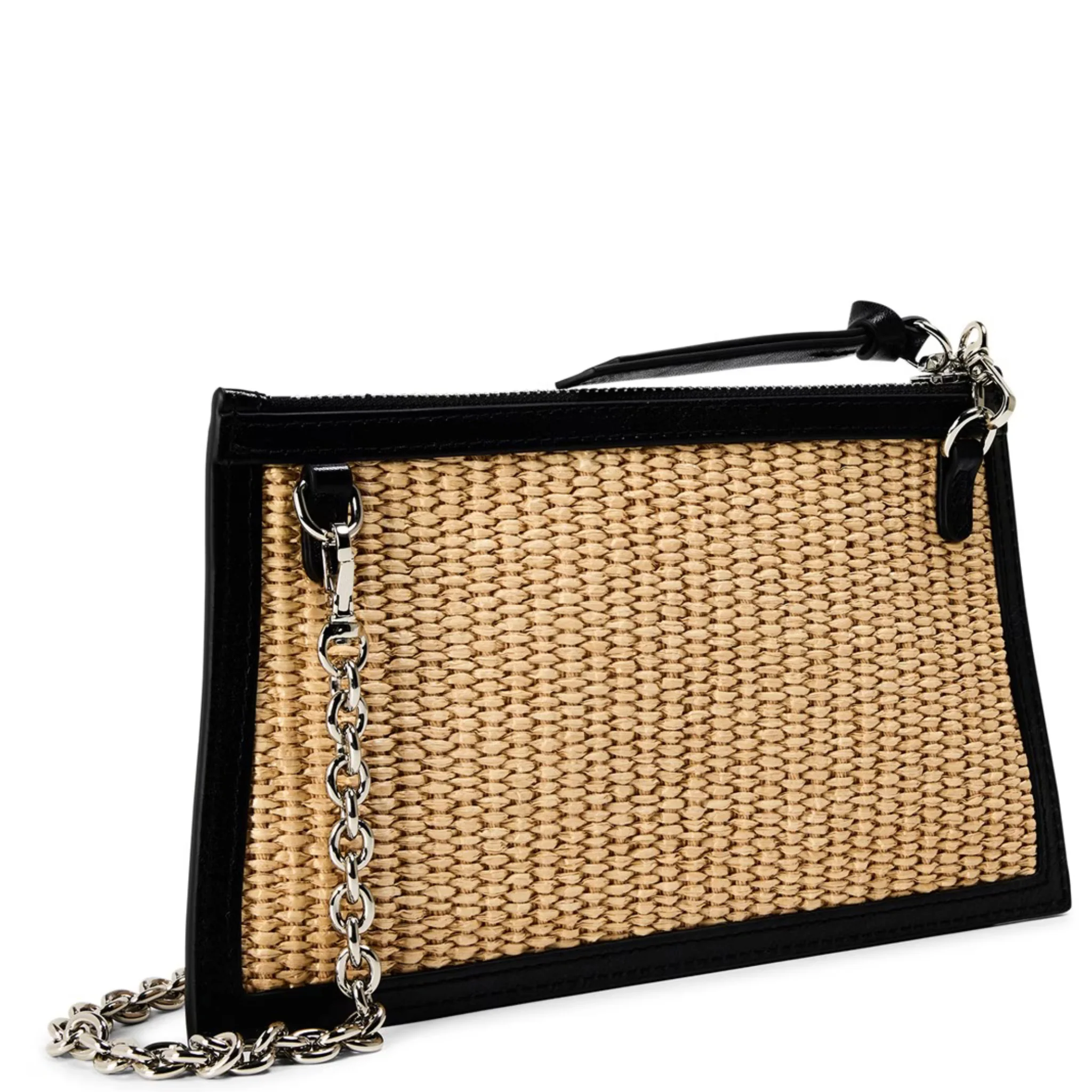 Womens Vivienne Westwood Natural Raffia Small Flat Zip Clutch Bag - Image 4