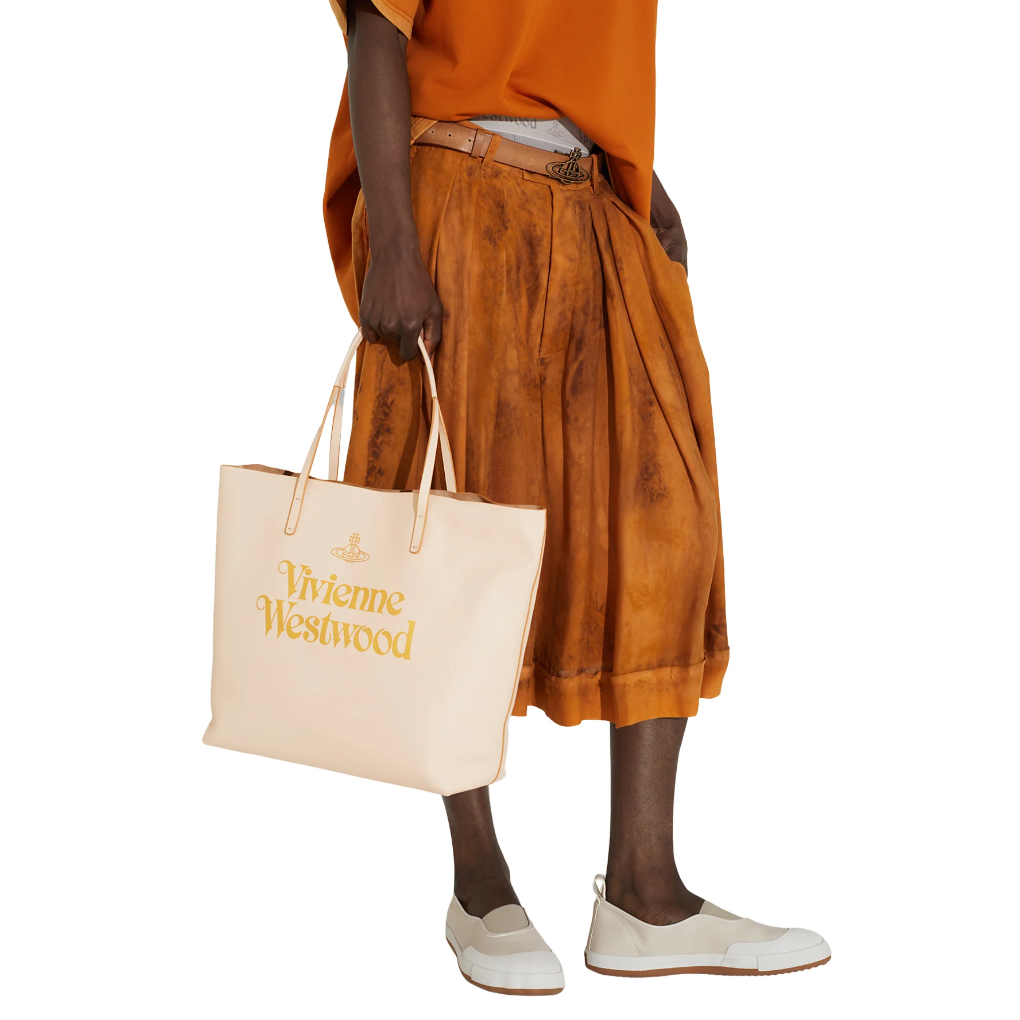 Womens Vivienne Westwood Pale Pink/Gold Studio Shopper Bag - Image 4