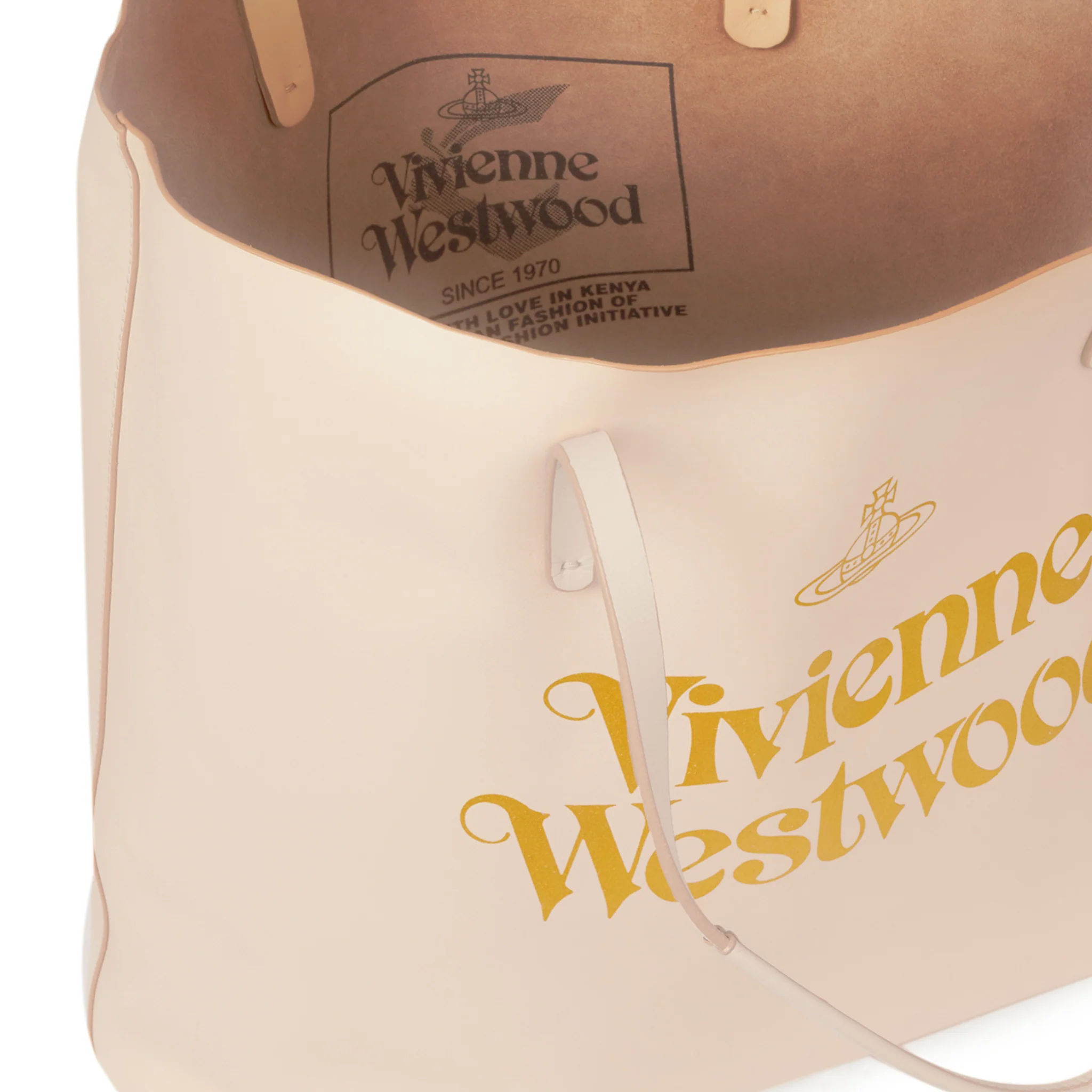 Womens Vivienne Westwood Pale Pink/Gold Studio Shopper Bag - Image 6