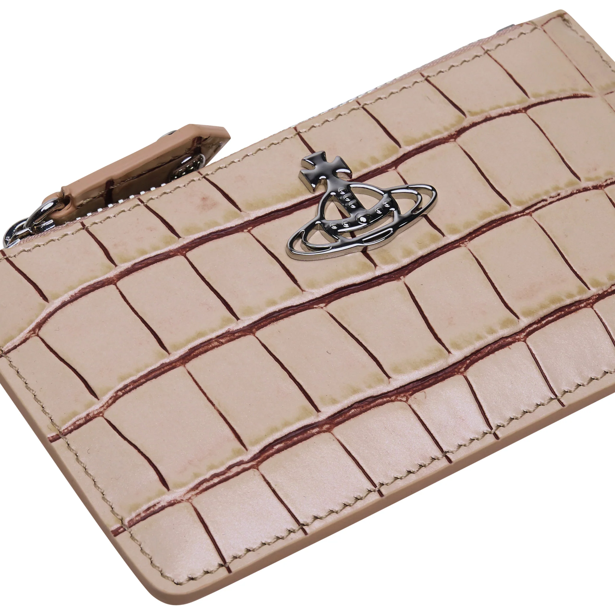 Womens Vivienne Westwood Pink Croc Slim LG Card Holder - Image 4