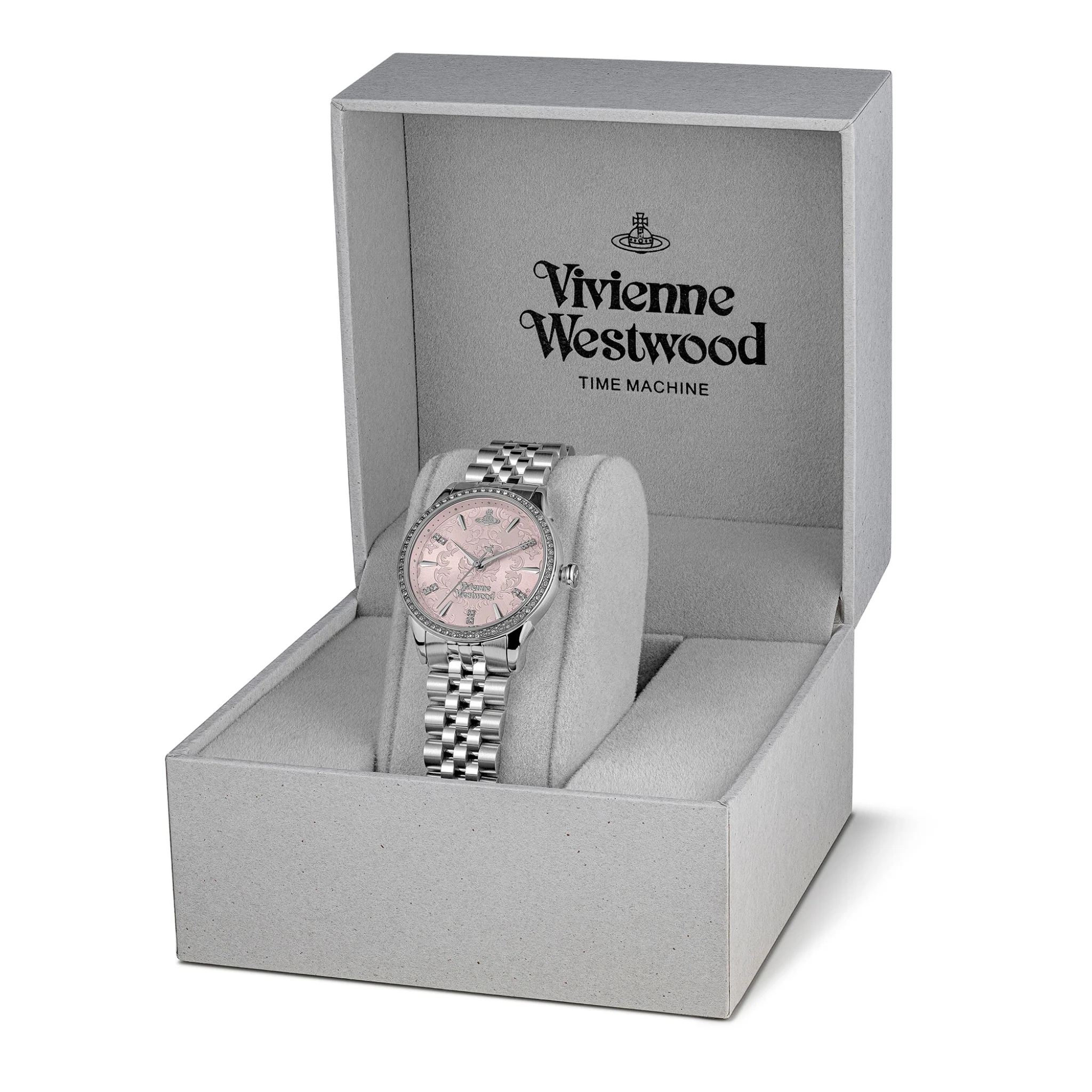 Womens Vivienne Westwood Silver/Pink Dial Little Wallace Watch - Image 2