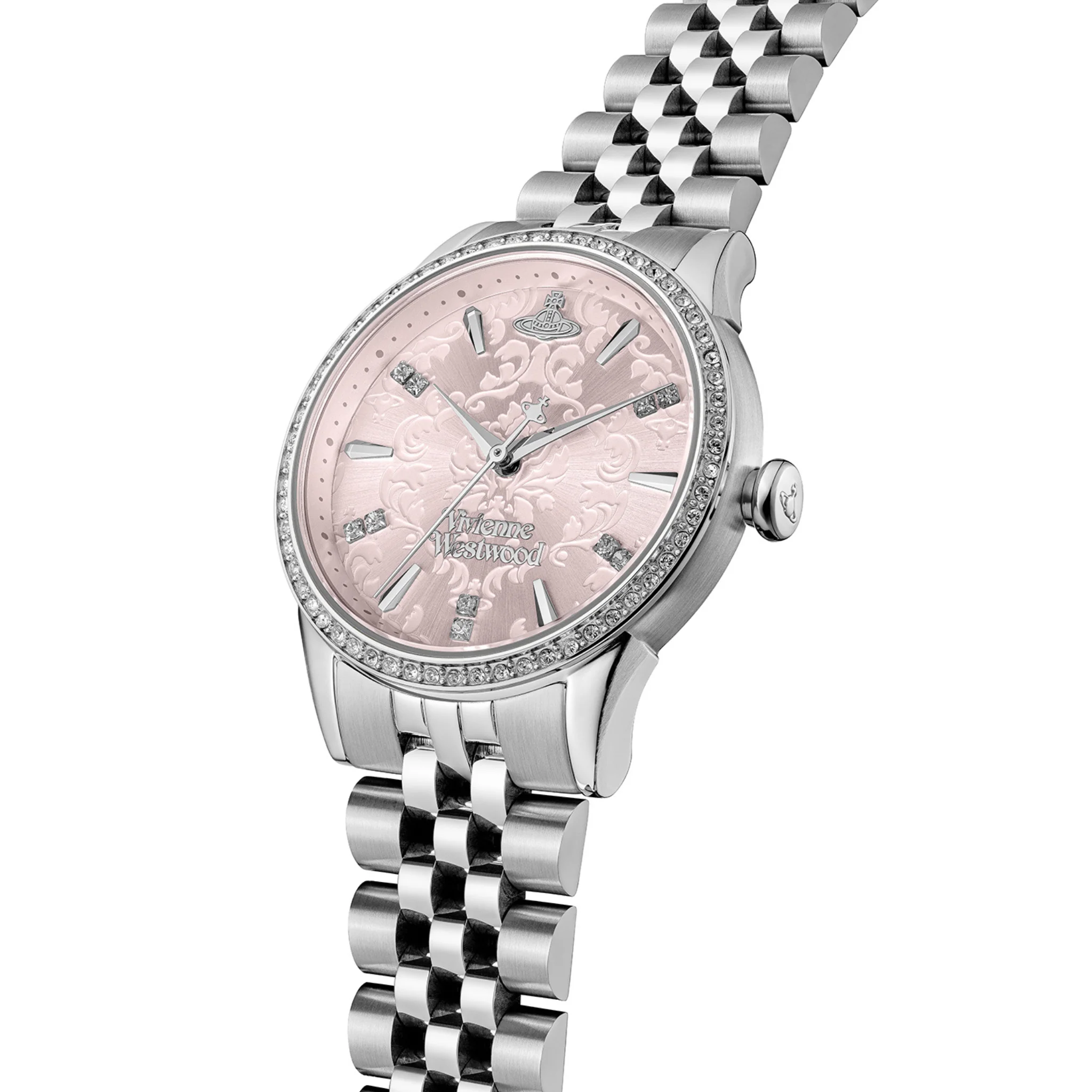 Womens Vivienne Westwood Silver/Pink Dial Little Wallace Watch - Image 4