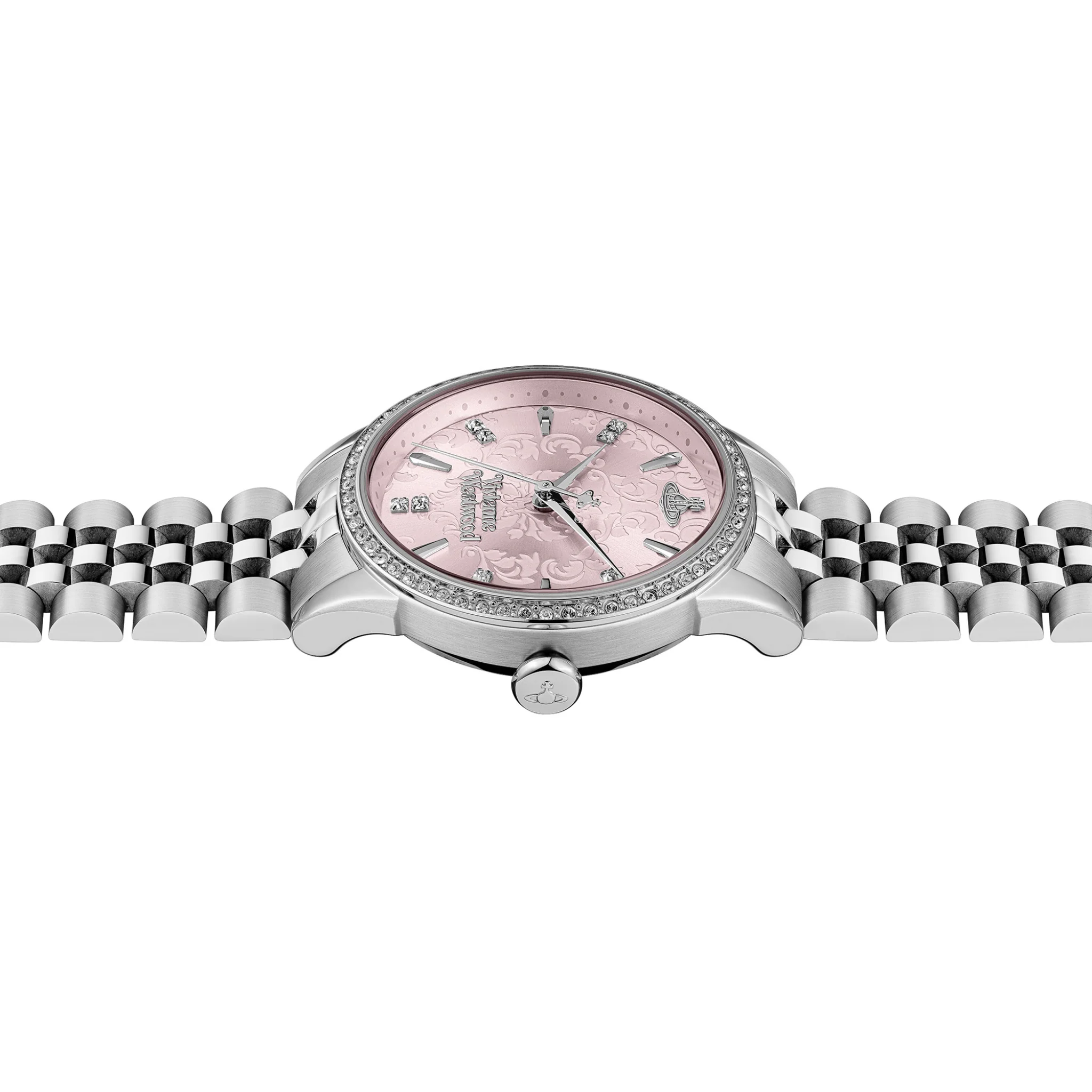 Womens Vivienne Westwood Silver/Pink Dial Little Wallace Watch - Image 5