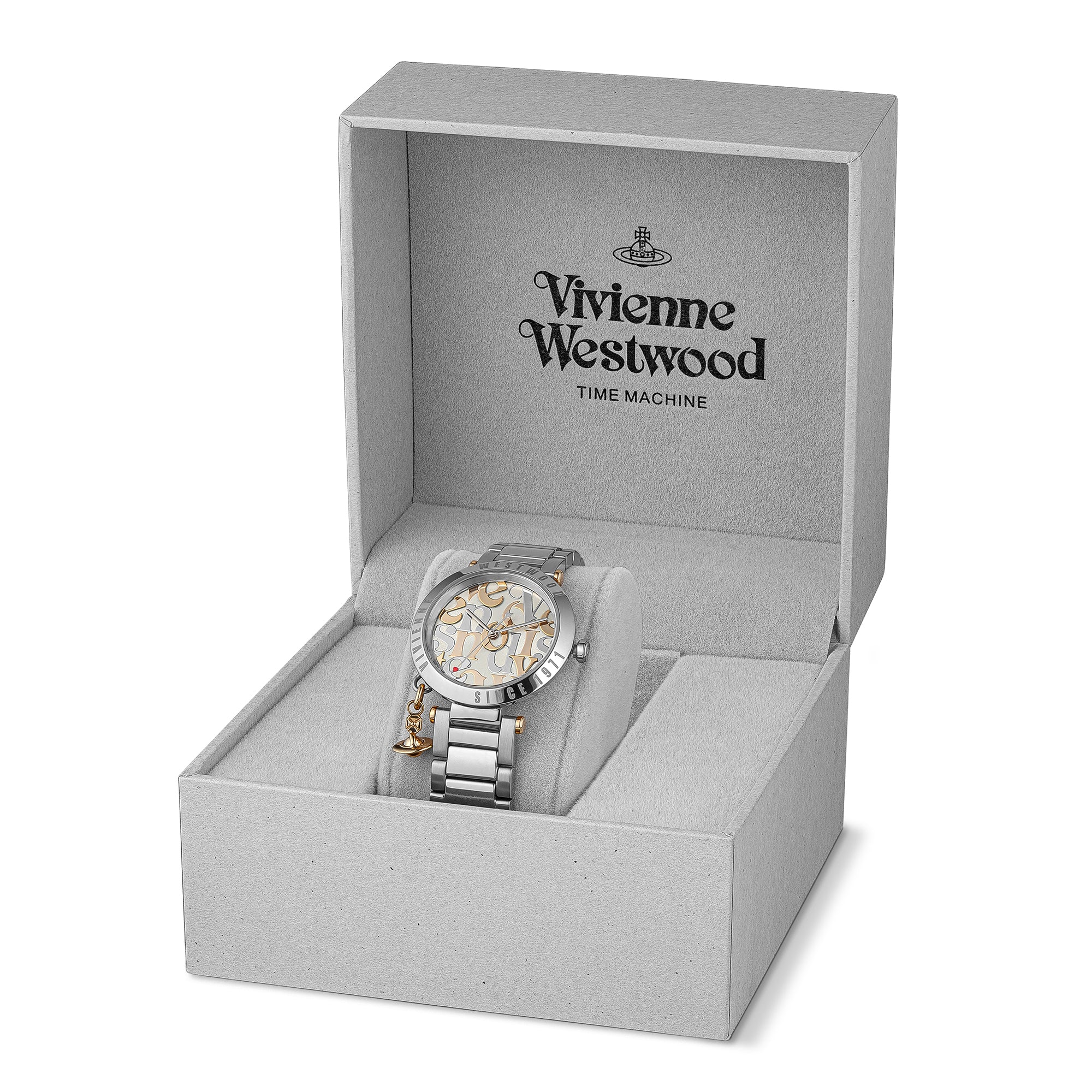 Womens	Vivienne Westwood Silver Orb Logomania Bracelet Watch - Image 3