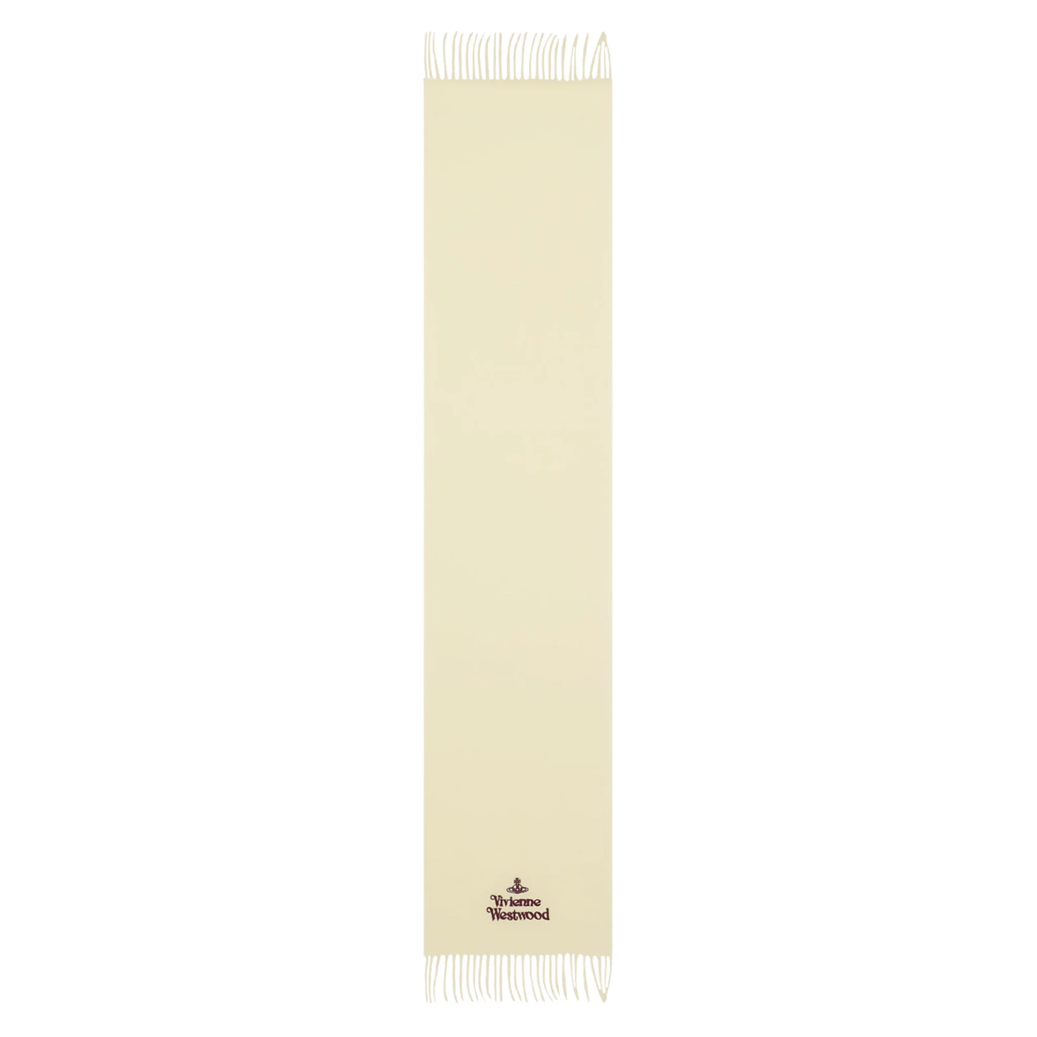 Womens Vivienne Westwood White Embroidered Logo Wool Scarf - Image 2
